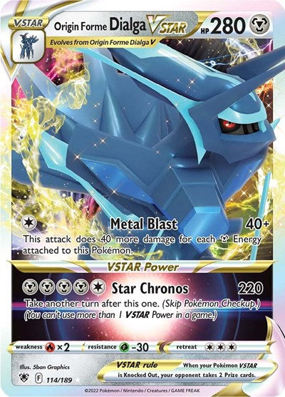 Origin Forme Dialga VSTAR (SWSH10) #114/189 Ultra Rare (Holofoil Near Mint) SWSH10: Astral Radiance Pokemon: 2022