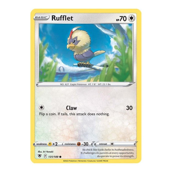 Rufflet (SWSH10) #131/189 Common (Reverse Holofoil Moderately Played) SWSH10: Astral Radiance Pokemon: 2022