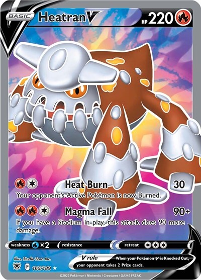 Heatran V (Full Art) (SWSH10) #165/189 Ultra Rare (Holofoil Heavily Played) SWSH10: Astral Radiance Pokemon: 2022