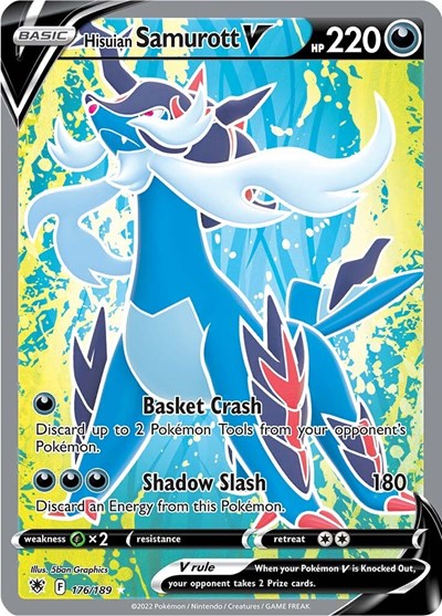 Hisuian Samurott V (Full Art) (SWSH10) #176/189 Ultra Rare (Holofoil Damaged) SWSH10: Astral Radiance Pokemon: 2022