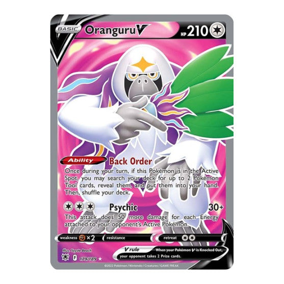 Oranguru V Full Art (SWSH10) #179/189 Ultra Rare (Holofoil Near Mint) SWSH10: Astral Radiance Pokemon: 2022