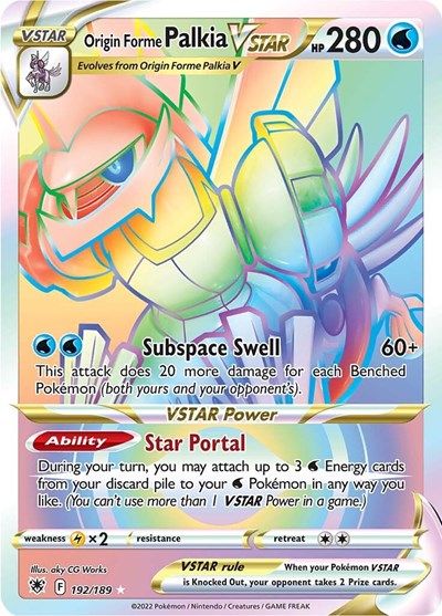 Origin Forme Palkia VSTAR (Secret) (192) (SWSH10) #192/189 Secret Rare (Holofoil Near Mint) SWSH10: Astral Radiance Pokemon: 2022