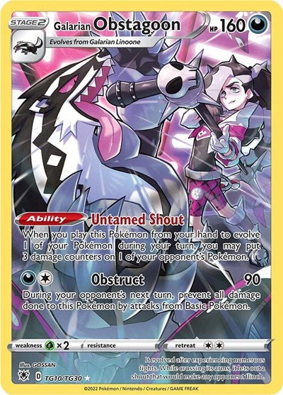 Galarian Obstagoon (SWSH10:TG) #TG10/TG30 Ultra Rare (Holofoil Moderately Played) SWSH10: Astral Radiance Trainer Gallery Pokemon: 2022