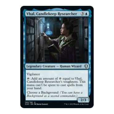 Vhal Candlekeep Researcher (CLB) #102 Uncommon Commander Legends: Battle for Baldur's Gate Magic: The Gathering: 2022