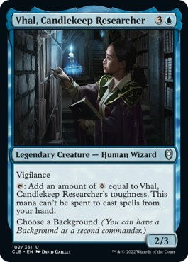Vhal Candlekeep Researcher (CLB) #102 Uncommon (Lightly Played) Commander Legends: Battle for Baldur's Gate Magic: The Gathering: 2022