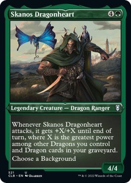Skanos Dragonheart Foil Etched (CLB) #521 Uncommon (Foil Lightly Played) Commander Legends: Battle for Baldur's Gate Magic: The Gathering: 2022