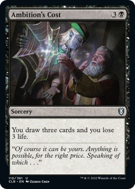 Ambitions Cost (CLB) #110 Uncommon (Lightly Played) Commander Legends: Battle for Baldur's Gate Magic: The Gathering: 2022