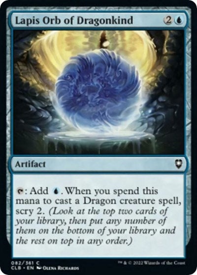 Lapis Orb of Dragonkind (CLB) #82 Common (Foil Lightly Played) Commander Legends: Battle for Baldur's Gate Magic: The Gathering: 2022