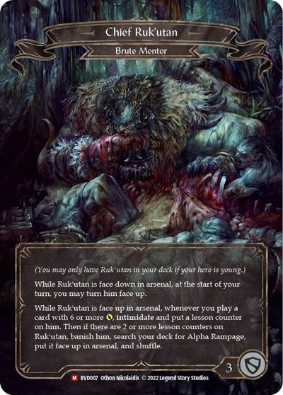 Chief Rukutan (RVD/DVR) #RVD007 Majestic (Lightly Played) Classic Battles: Rhinar vs Dorinthea Flesh and Blood TCG: 2022