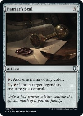Patriars Seal (CLB) #332 Uncommon (Lightly Played) Commander Legends: Battle for Baldur's Gate Magic: The Gathering: 2022
