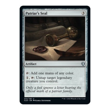 Patriars Seal (CLB) #332 Uncommon (Lightly Played) Commander Legends: Battle for Baldur's Gate Magic: The Gathering: 2022