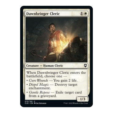 Dawnbringer Cleric (CLB) #15 Common (Lightly Played) Commander Legends: Battle for Baldur's Gate Magic: The Gathering: 2022