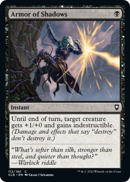 Armor of Shadows (CLB) #112 Common (Lightly Played) Commander Legends: Battle for Baldur's Gate Magic: The Gathering: 2022