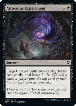 Atrocious Experiment (CLB) #115 Common Commander Legends: Battle for Baldur's Gate Magic: The Gathering: 2022