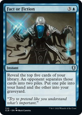 Fact or Fiction (CLB) #720 Uncommon (Moderately Played) Commander Legends: Battle for Baldur's Gate Magic: 2022