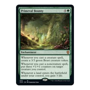 Primeval Bounty (CLB) #830 Mythic Rare (Lightly Played) Commander Legends: Battle for Baldur's Gate Magic: The Gathering: 2022