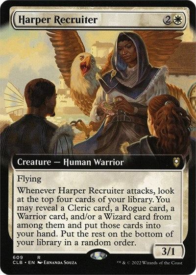 Harper Recruiter Extended Art (CLB) #609 Rare (Lightly Played) Commander Legends: Battle for Baldur's Gate Magic: The Gathering: 2022