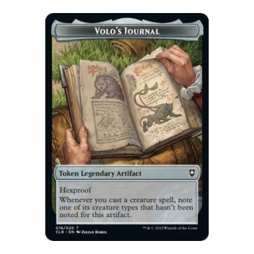Volo's Journal Token (CLB) #18 T (Moderately Played) Commander Legends: Battle for Baldur's Gate Magic: The Gathering: 2022
