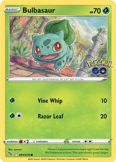 Bulbasaur (PGO) #001/078 Common (Lightly Played) Pokemon GO Pokemon: 2022