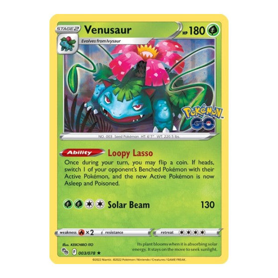 Venusaur (PGO) #003/078 Holo Rare (Holofoil Lightly Played) Pokemon GO Pokemon: 2022