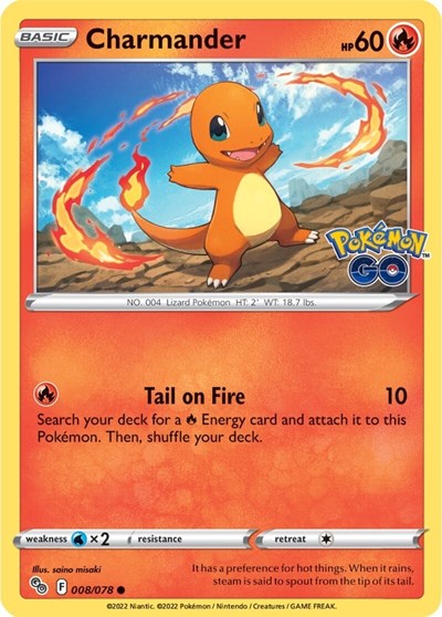 Charmander (PGO) #008/078 Common (Near Mint) Pokemon GO Pokemon: 2022