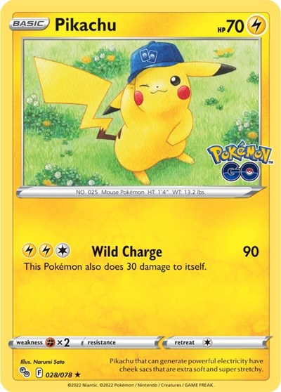 Pikachu 28 (PGO) #028/078 Holo Rare (Holofoil Lightly Played) Pokemon GO Pokemon: 2022