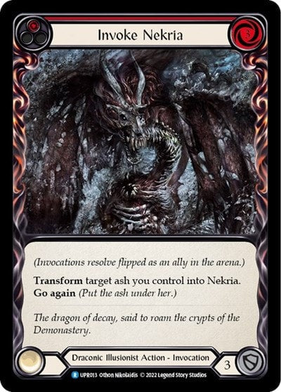 Invoke Nekria Nekria (UPR) #UPR013 Rare (Lightly Played) Uprising Flesh and Blood TCG: 2022