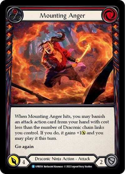 Mounting Anger Red (UPR) #UPR054 Rare (Lightly Played) Uprising Flesh and Blood TCG: 2022