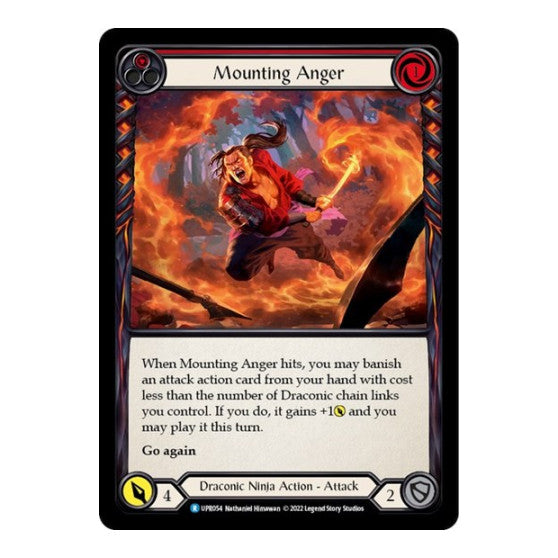Mounting Anger (Red) (UPR) #UPR054 Rare (Lightly Played) Uprising Flesh and Blood TCG: 2022