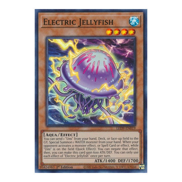 Electric Jellyfish (LED9) #LED9-EN019 Super Rare (1st Edition Near Mint) Legendary Duelists: Duels From the Deep YuGiOh: 2022