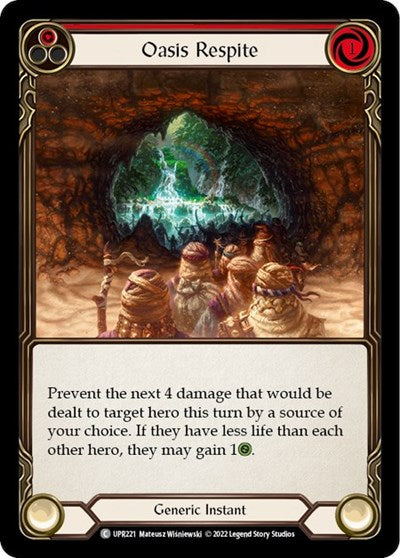 Oasis Respite Red (UPR) #UPR221 Common (Rainbow Foil Near Mint) Uprising Flesh and Blood TCG: 2022