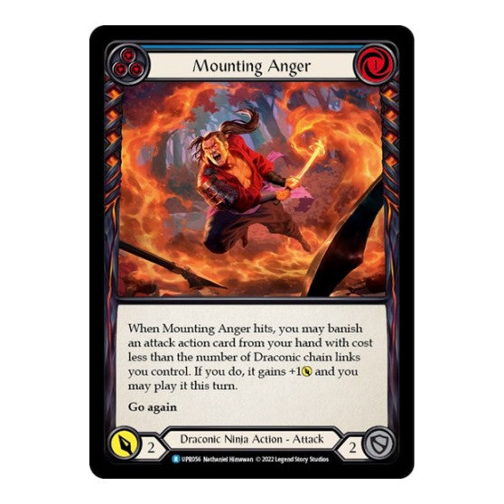 Mounting Anger (Blue) (UPR) #UPR056 Rare (Lightly Played) Uprising Flesh and Blood TCG: 2022