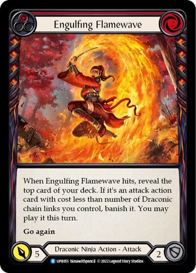 Engulfing Flamewave Red (UPR) #UPR051 Rare Uprising Flesh and Blood TCG: 2022