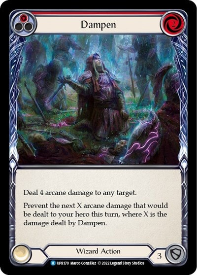Dampen Red (UPR) #UPR170 Rare (Rainbow Foil Near Mint) Uprising Flesh and Blood TCG: 2022