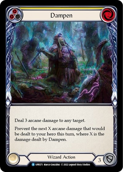 Dampen Yellow (UPR) #UPR171 Rare (Lightly Played) Uprising Flesh and Blood TCG: 2022