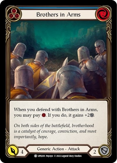 Brothers in Arms Blue (UPR) #UPR205 Common (Rainbow Foil Near Mint) Uprising Flesh and Blood TCG: 2022