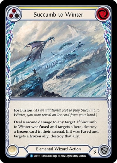 Succumb to Winter Yellow (UPR) #UPR111 Rare (Lightly Played) Uprising Flesh and Blood TCG: 2022