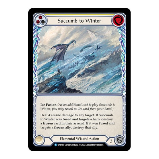 Succumb to Winter (Yellow) (UPR) #UPR111 Rare (Lightly Played) Uprising Flesh and Blood TCG: 2022