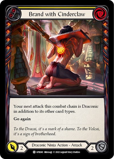 2022 Flesh & Blood TCG: Uprising (UPR) - Brand with Cinderclaw Yellow (#UPR061, Common) (Lightly Played)