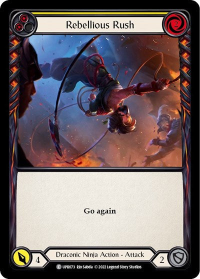 Rebellious Rush Yellow (UPR) #UPR073 Common (Lightly Played) Uprising Flesh and Blood TCG: 2022