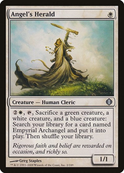 Angels Herald (ALA) #2 Uncommon (Heavily Played) Shards of Alara Magic: The Gathering: 2008