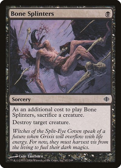Bone Splinters (ALA) #67 Common (Lightly Played) Shards of Alara Magic: The Gathering: 2008