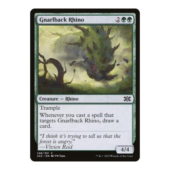 Gnarlback Rhino (2X2) #148 Common (Lightly Played) Double Masters 2022 Magic: The Gathering: 2022