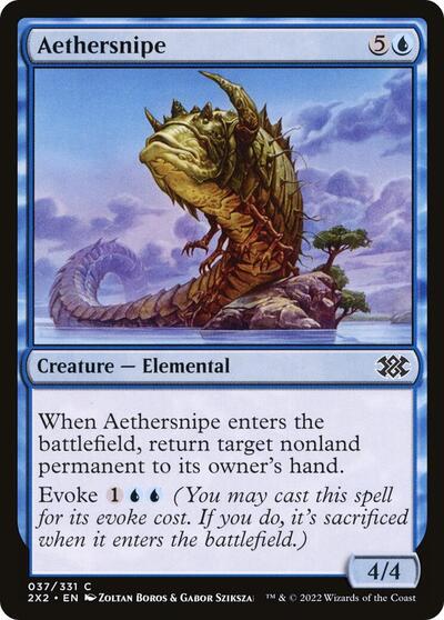 Aethersnipe (2X2) #37 Common (Lightly Played) Double Masters 2022 Magic: 2022