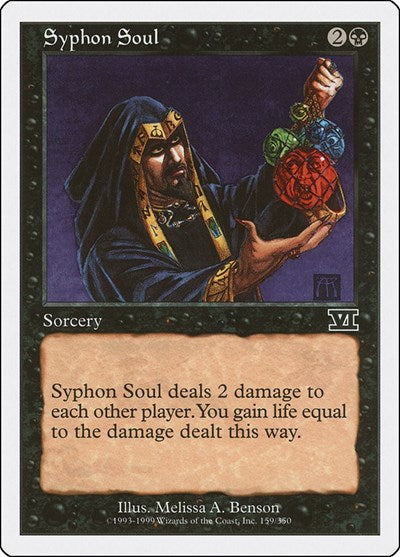 Syphon Soul (6ED) #159 Common (Moderately Played) Classic Sixth Edition Magic: The Gathering: 1999