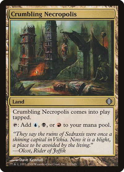 Crumbling Necropolis (ALA) #222 Uncommon (Moderately Played) Shards of Alara Magic: The Gathering: 2008