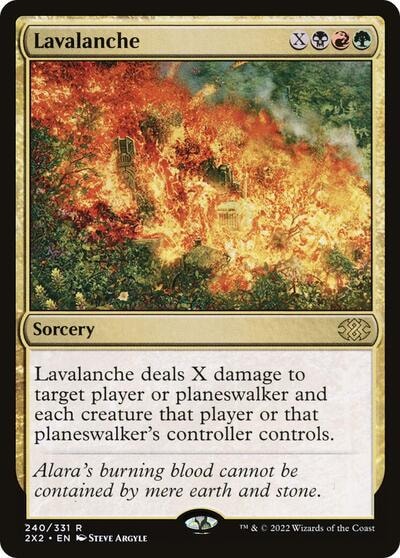 Lavalanche (2X2) #240 Rare (Lightly Played) Double Masters 2022 Magic: The Gathering: 2022