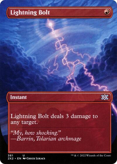 Lightning Bolt Borderless (2X2) #361 Uncommon (Near Mint) Double Masters 2022 Magic: 2022