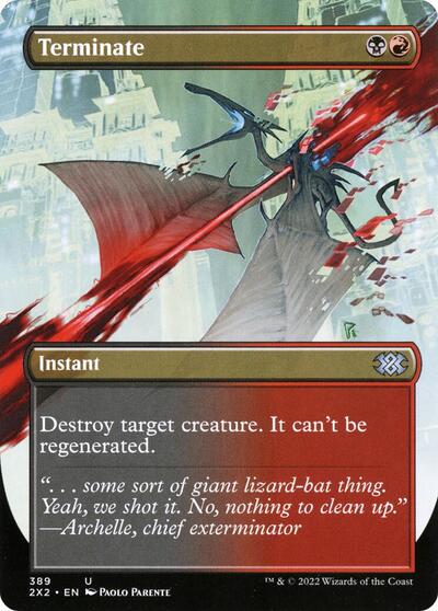 Terminate Borderless (2X2) #389 Uncommon (Foil Lightly Played) Double Masters 2022 Magic: The Gathering: 2022