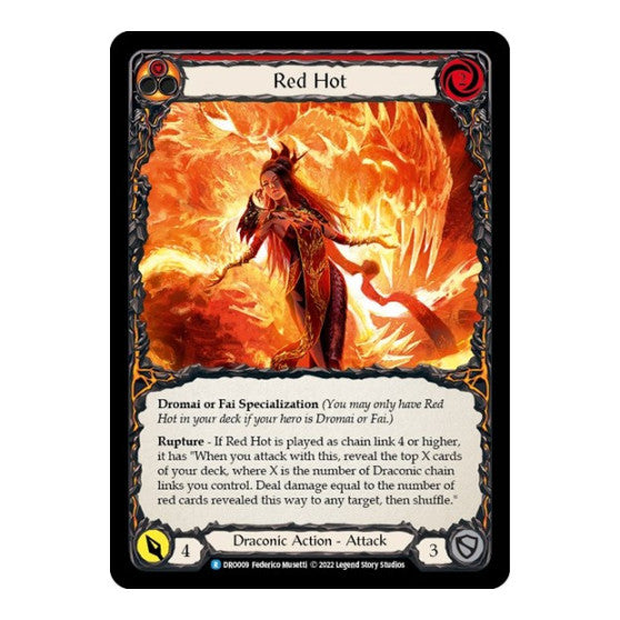 Red Hot (DRO) #DRO009 Rare (Lightly Played) Blitz Deck: Uprising - Dromai Flesh and Blood TCG: 2022
